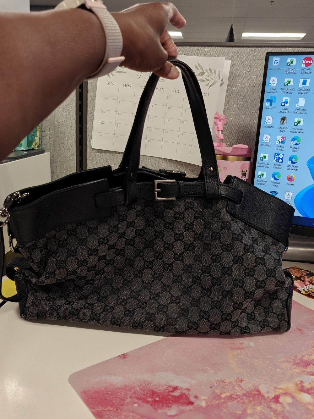 Gucci Black Monogram Tote